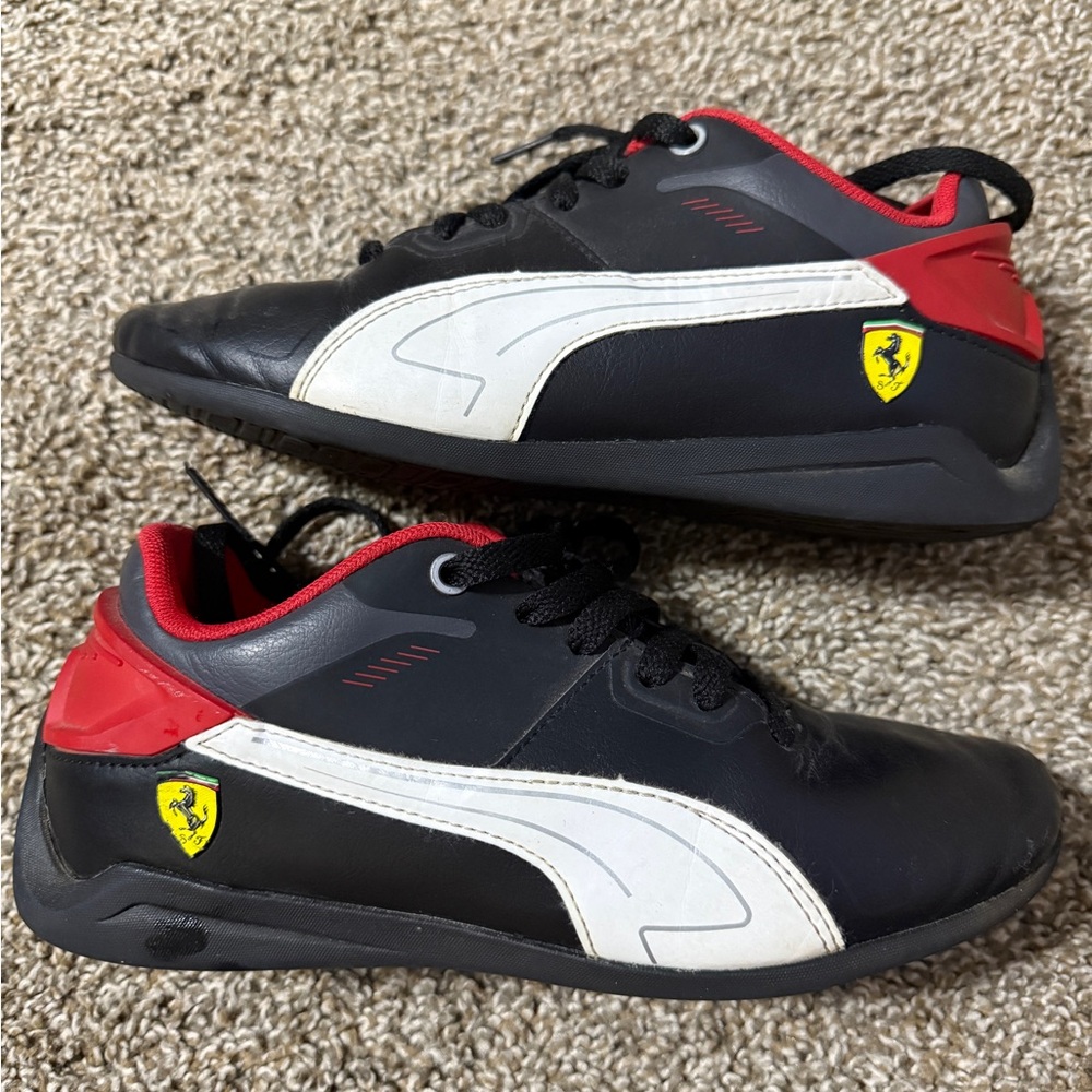 Puma Black and Red Sneakers with Ferrari Logo